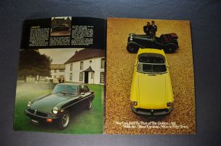 1975 MG MGB Midget MGB/GT Sales Brochure Folder 75 2