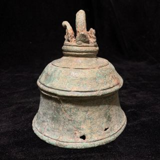 Rare Large ancient Khmer bronze bell 12th c 2