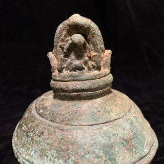 Rare Large ancient Khmer bronze bell 12th c 4