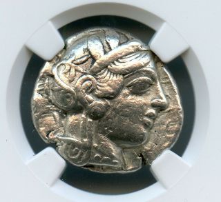 Ancient Greek Attica Athens 440 Bc Athena Owl Silver Tetradrachm Ngc Very Fine