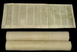 Complete Ancient Esther Scroll Megillah Handwritten On Parchment 100 Yrs Poland