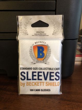 10,  000 Beckett Shield Soft Card Sleeves 100 Packs Of 100 Sleeves Regular Cards