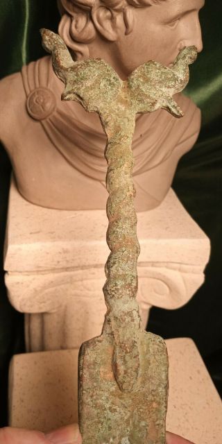 1200 B.  C.  CLASSIC ANCIENT LURISTAN BRONZE SHORT SWORD DAGGER ELEPHANT HEADS 6