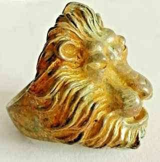 European Finds Ancient Roman Bronze Military Mount Legionary Lion Head