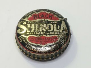 Vintage Empty Shinola Shoe Polish Tin Black 2 In 1 York Indianapolis