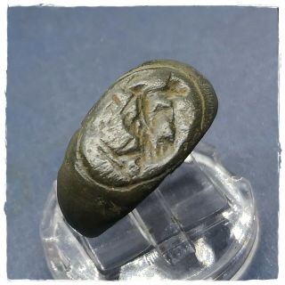 FORTUNA - GODDESS of LUCK ancient LEGIONARY BRONZE Roman ring II 6,  65g 2