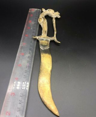 Antique Qulity Mughalain Period ANCIENT BRONZE A Dragon Animal HEAD Digger Knife 4