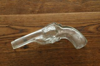 Vintage / Antique Gun With Diamond In Grip Glass Candy Container