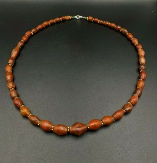 Old Antique Jewelry Carnelian Jasper Agate From Ancient Bronze Age Amulet Beads 4