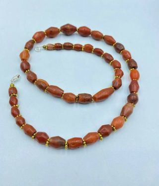 Old Antique Jewelry Carnelian Jasper Agate From Ancient Bronze Age Amulet Beads 5