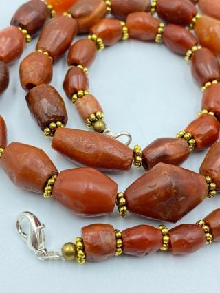 Old Antique Jewelry Carnelian Jasper Agate From Ancient Bronze Age Amulet Beads 6