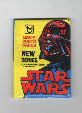 Vintage 1977 Topps Star Wars Series 2 Wax Pack (1) Pack.  Un - Opened