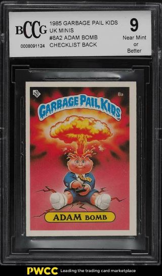 1985 Topps Garbage Pail Kids U.  K.  Minis Adam Bomb 8a Bccg 9