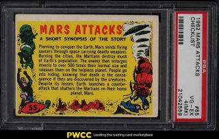 1962 Topps Mars Attacks Checklist 55 Psa 4 (mk) Vgex