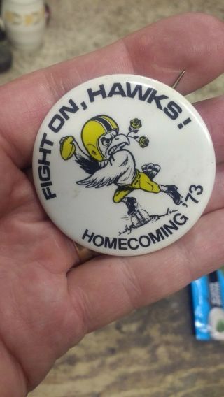 1973 Iowa Hawkeye Football Homecoming Pinback Button Herky