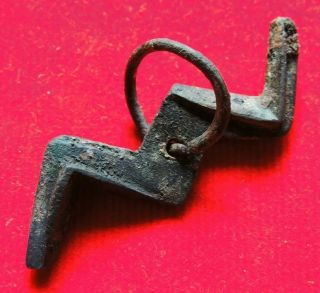 Ancient Bronze Roman Amulet Of Lightning 2 - 4 Centuries