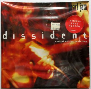 Pearl Jam Dissident Special Edition Poster Bag 1994 Uk 7 " 45 Vedder Minty