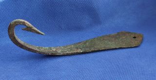 Ancient large bronze hook for fishing Kievan Rus 10 - 12 century Dug Artifact 2
