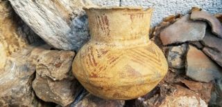Ancient Hohokam Casa Grande Red On Buff Pottery Jar Ad 1125 - 1300 Anasazi Arizona