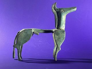 ANCIENT GREEK BRONZE GEOMETRIC HORSE WITH DISPLAYED PHALLUS CIRCA 800BCE 2