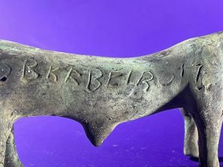 ANCIENT ROMAN BRONZE PIG BULL WITH WRITING OVER BODY - CA 100 - 300AD - VERY RARE 2