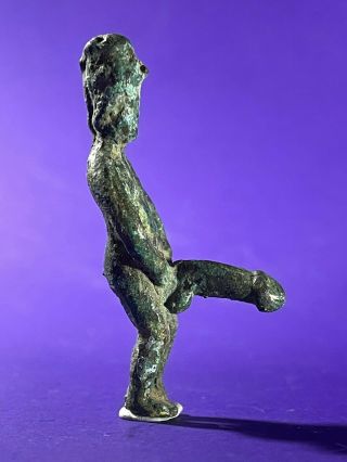 Rare Ancient Roman Bronze Period Statue With Erotic Phallus - Circa 200 - 400 Ad