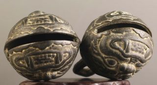 5 pair ancient China bronze bell old dragon head bronze bells 3