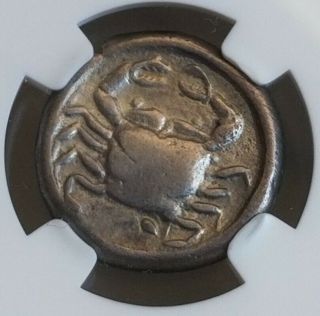 Sicily,  Acragas Didrachm Eagle & Crab Ngc Choice Fine Ancient Silver Coin