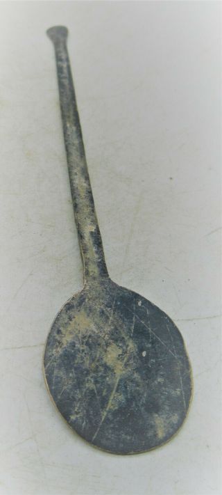 CIRCA 200 - 300AD ANCIENT ROMAN BRONZE DECORATED SPOON OR MEDICAL IMPLEMENT 3