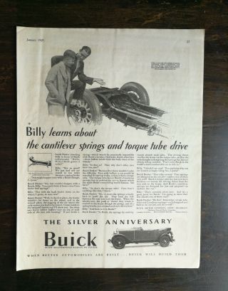 Vintage 1929 Buick Silver Anniversary Full Page Ad
