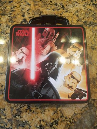 The Tin Box Co.  Star Wars Darth Vader Boba Fett Stormtrooper Metal Lunch Box