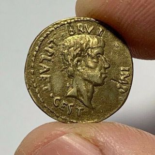 Ancient Roman Silver Coin Denarius Brutus P;aet.  Cest.  Imp Fourree Very Rare 18.  4m