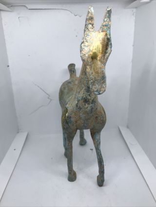 SCARCE ANCIENT CELTIC BRONZE AND GOLD GILT HORSE STATUETTE 2