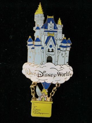 Walt Disney World Castle With Tinker Bell Dangling From A Cloud Pin