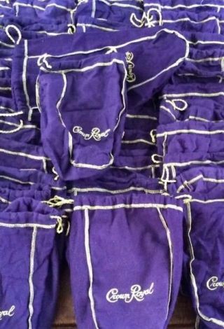 Set Of Five (5) Crown Royal Purple Bags  Just Removed From Boxes.  (large)