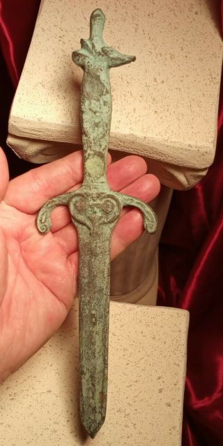 2,  000 Yr Old Ancient Roman Bronze Dagger/weapon,  Luristan,  Greek,  Persian