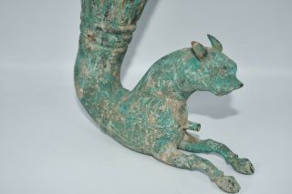 Large Ancient Persian Achaemenid Empire Bronze Rhyton in form of Wild Large Cat 6