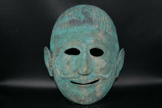 Museum Quality Large Ancient Greek Civilization Bronze Mask Circa 500 - 300 Bc