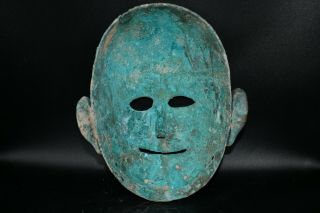 Museum Quality Large Ancient Greek Civilization Bronze Mask Circa 500 - 300 BC 5