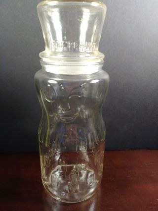 Vintage 1991 Planters Mr Peanut Glass Jar W/ Lid 75th Anniversary