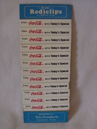 Vintage Nos Coca - Cola Diner Restaurant Menu Rediclips To Hold Daily Specials