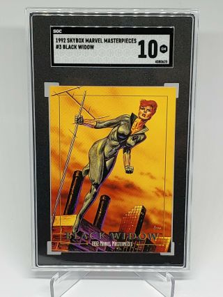 1992 Skybox Marvel Masterpieces 3 Black Widow Sgc 10 Gem (comp To Psa)