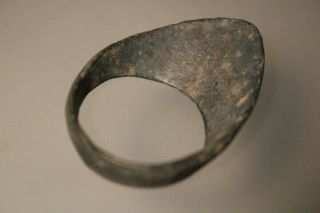 Ancient Unique Roman Bronze Archer`s Legionary Ring Boar 1st - 4th century AD 3