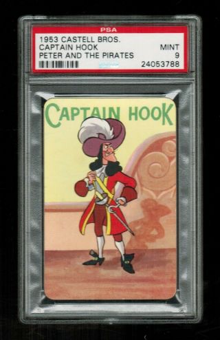 Psa 9 " Captain Hook " 1953 Disney Peter Pan Castell Brothers Character Card
