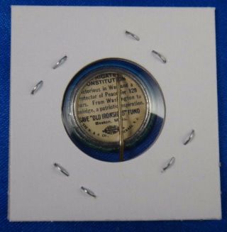 Orig Vintage 1925 Save Old Ironsides Whitehead & Hoag Co.  Newark NJ Pin Button 2