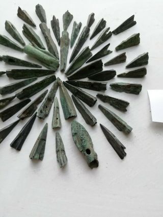 Ancient arrowheads bronze.  50 psc.  Rare № 3 2