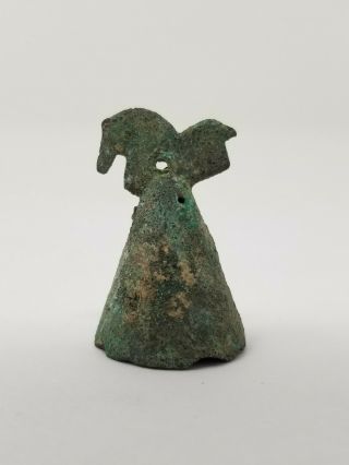 ANCIENT LURISTAN BRONZE HORSE - HEADED CONICAL BELL CIRCA 1000 BCE 2