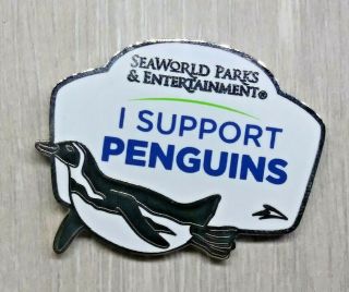 Seaworld Busch Gardens Pin Trading Ambassador I Support Penguins Pin