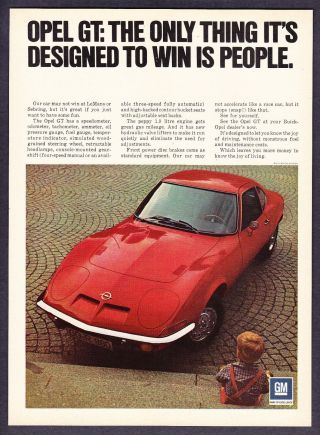 1971 Buick Opel Gt Coupe Photo " Designed To Win People " Vintage Promo Print Ad
