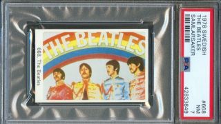 1978 Swedish Trade Card 668 The Beatles John Lennon Paul Mccartney Ringo Psa 7